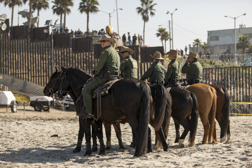 Secretary of Homeland Security Kirstjen M. Nielsen holds a press conference at Border Field State Park