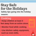 Keeping safety in mind for Thanksgiving, Christmas, New Year’s