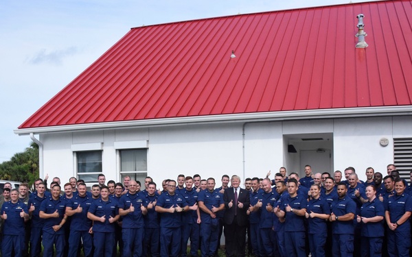 President Trump visits Coast Guard on Thanksgiving