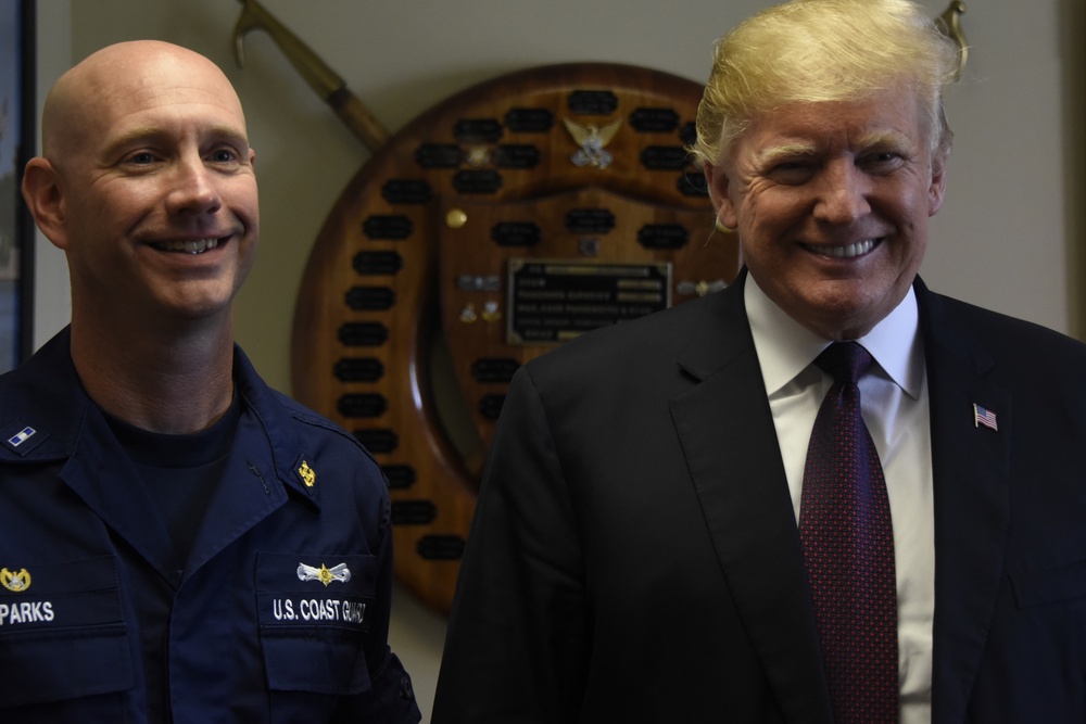 President Trump visits Coast Guard on Thanksgiving