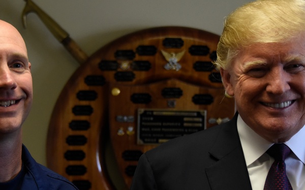 President Trump visits Coast Guard on Thanksgiving