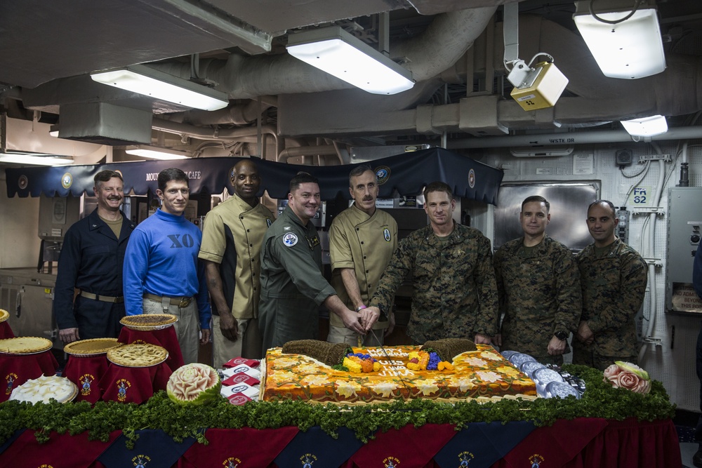 24th MEU, USS Iwo Jima celebrate Thanksgiving at sea