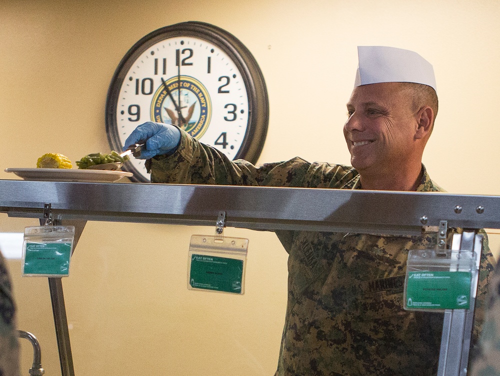 U.S. Marines at Southwest border enjoy Thanksgiving feast