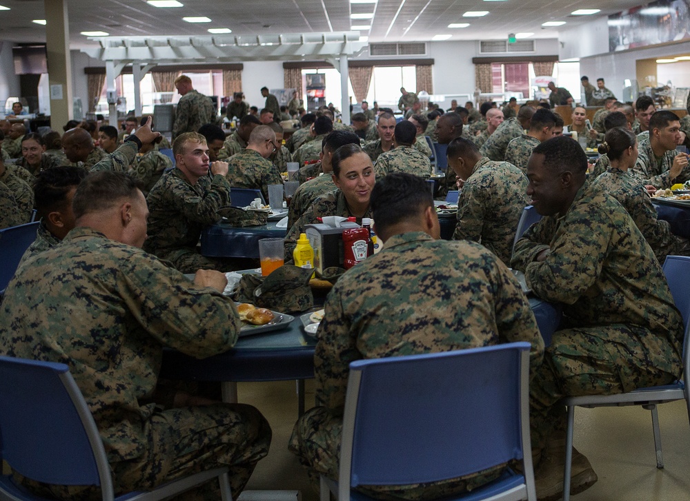 U.S. Marines at Southwest border enjoy Thanksgiving feast