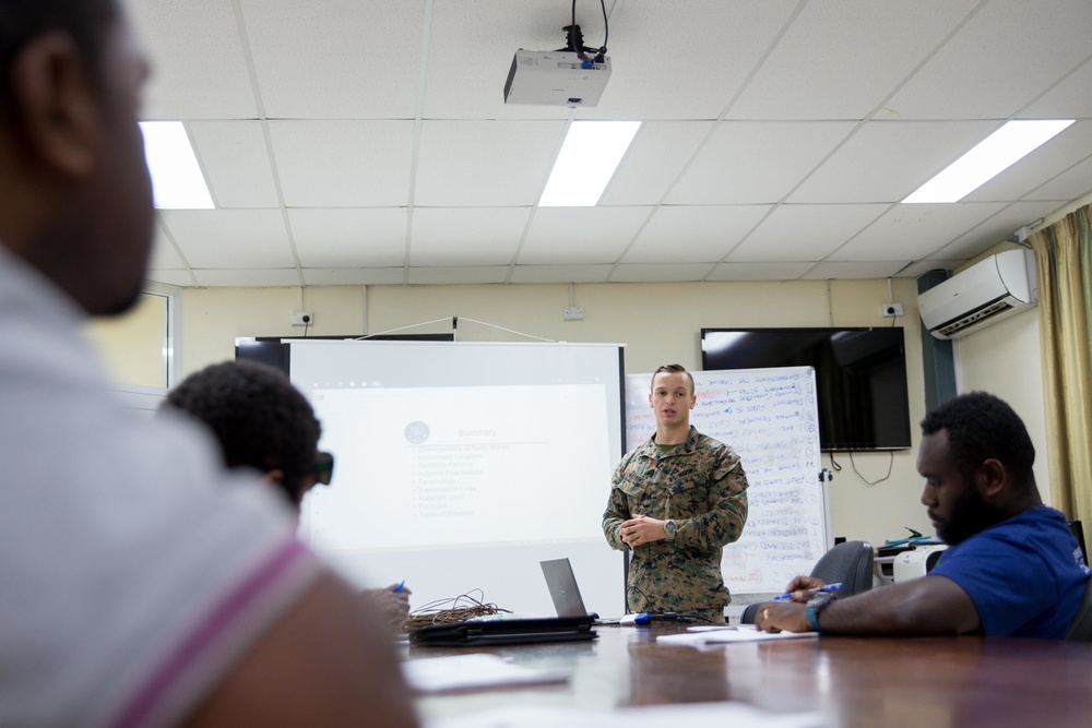 Koa Moana teaches a Field Expedient Antennas and HF Radio Fundamentals Class