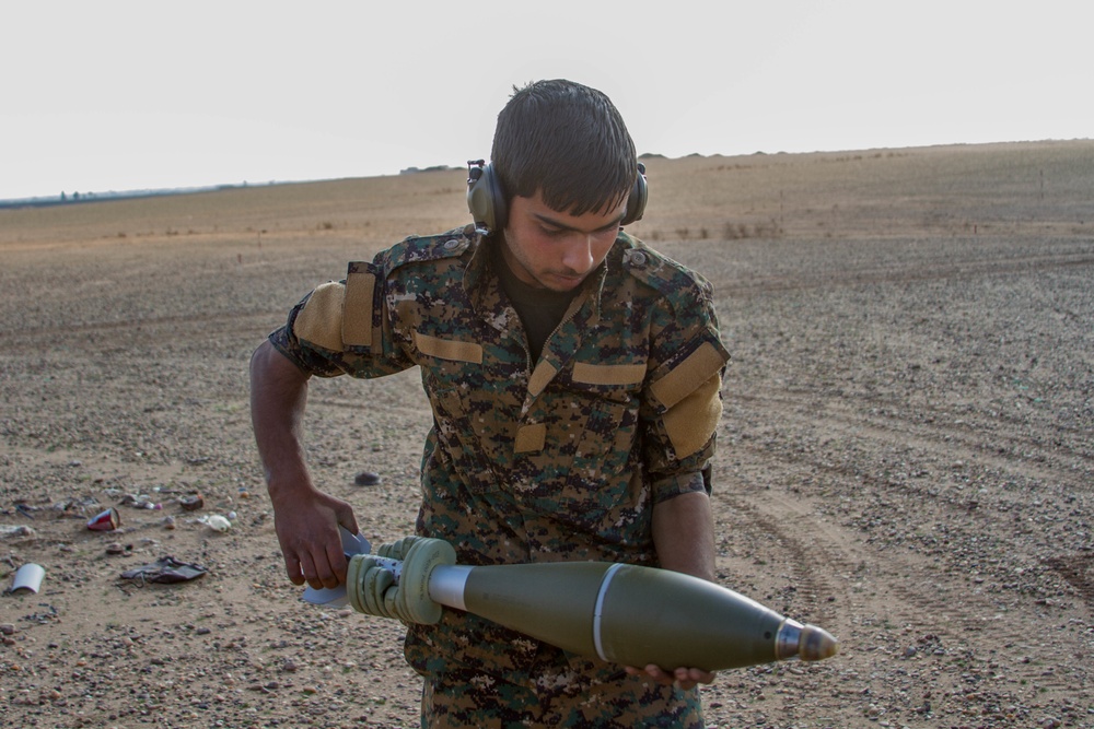 Syrian Democratic Forces Train and Work with Coalition Mortar Teams