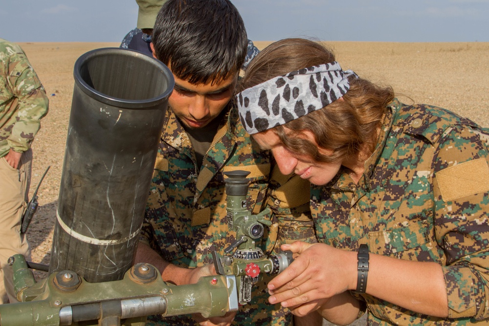 Syrian Democratic Forces Train and Work with Coalition Mortar Teams