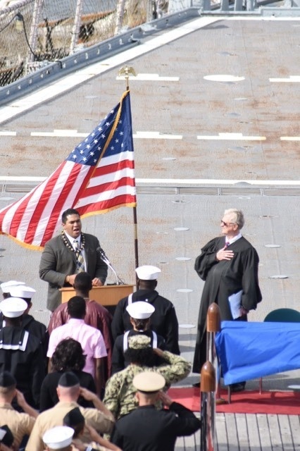 Naval museum hosts a naturalization ceremony