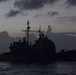USS Mobile Bay (CG 53) cuts through the Pacific Ocean.