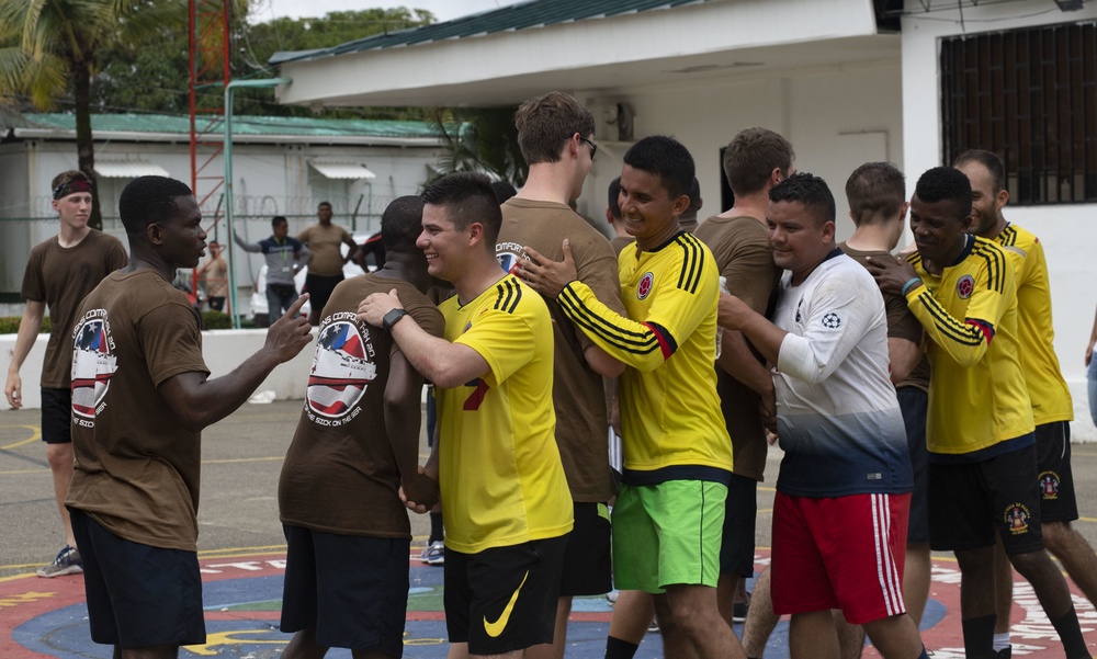 USNS Comfort Sailors Play a Friendly Soccer Match Against Colombian Armada