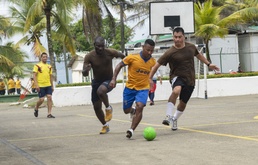 USNS Comfort Sailors Play a Friendly Soccer Match Against Colombian Armada