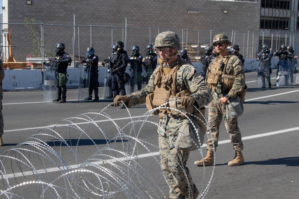 U.S. Soldiers, Marines assist CBP shut down of San Ysidro port of entry