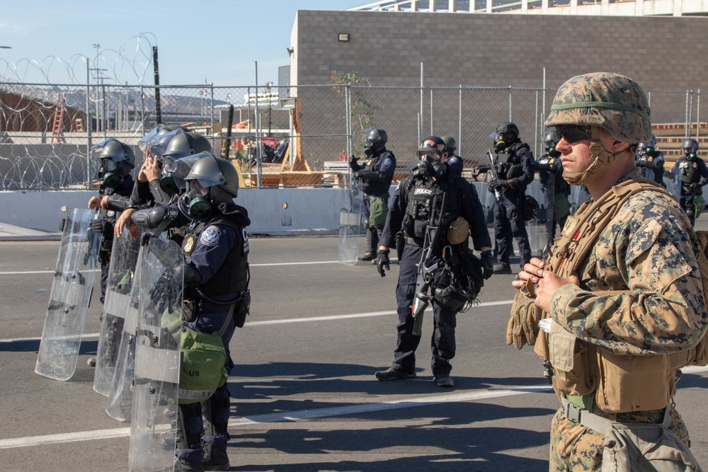 U.S. Soldiers, Marines assist CBP suspending operations at San Ysidro port of entry
