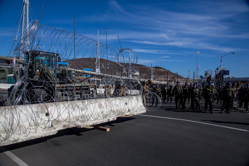 7th ESB Marines Assist CBP in Closing San Ysidro Port of Entry