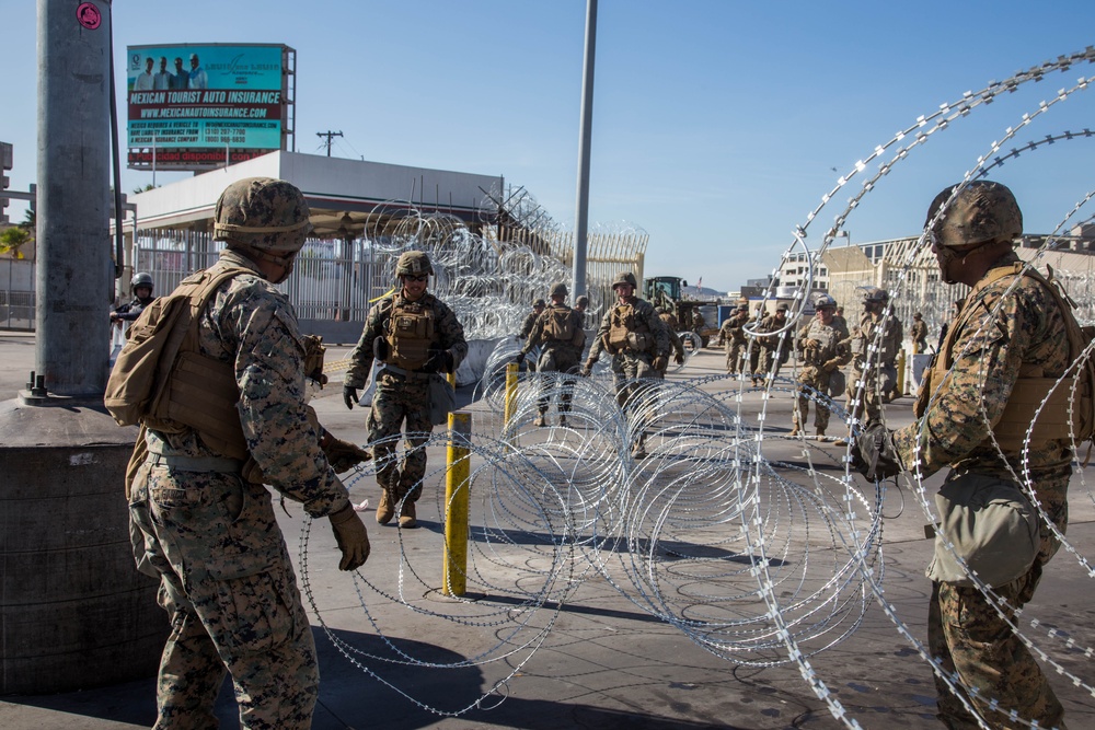 7th ESB Marines Assist CBP in Closing San Ysidro Port of Entry