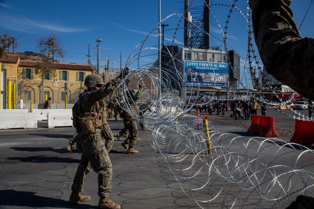 7th ESB Marines Assist CBP in Closing San Ysidro Port of Entry