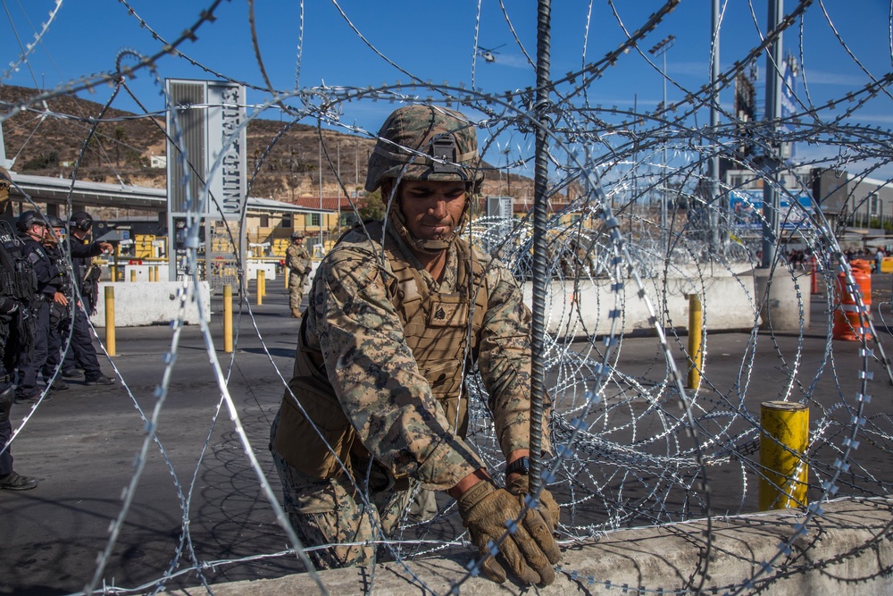 7th ESB Marines Assist CBP in Closing San Ysidro Port of Entry