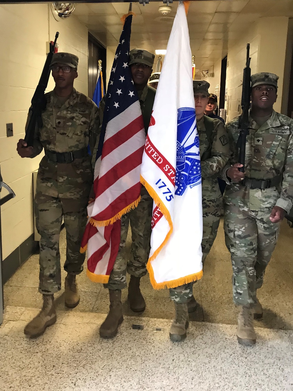 20th color guard celebrates Veterans Day with John Archer students