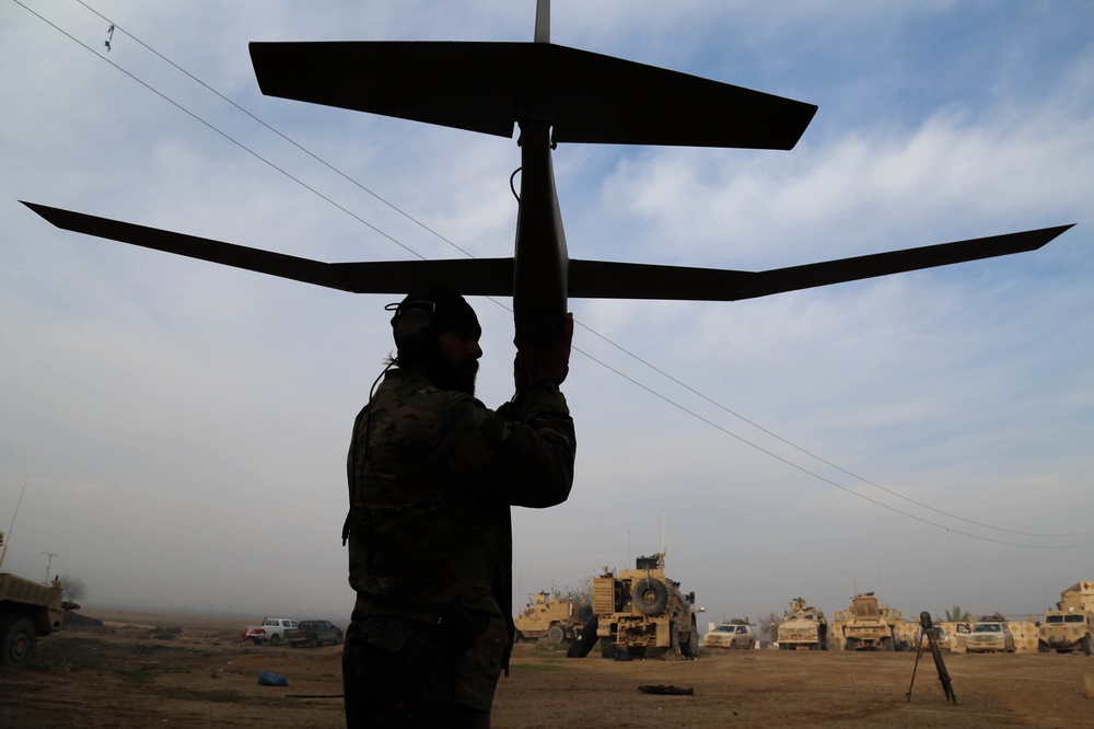 SDF and Coalition Fire Mortars and Launch Unmanned Aircraft near Hajin