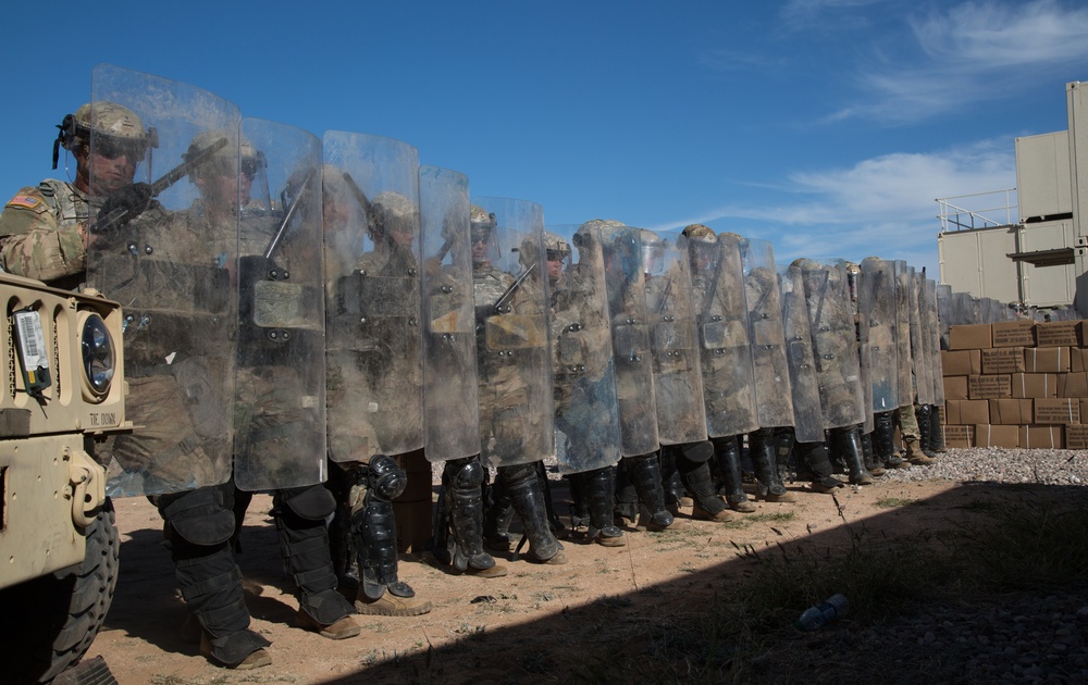U.S. Military Police conduct riot control training