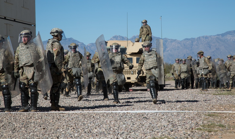 U.S. Military Police conduct riot control training