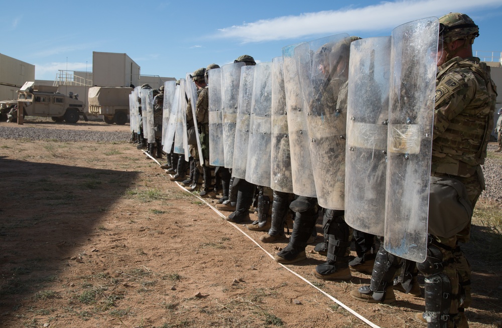 U.S. Military Police conduct riot control training