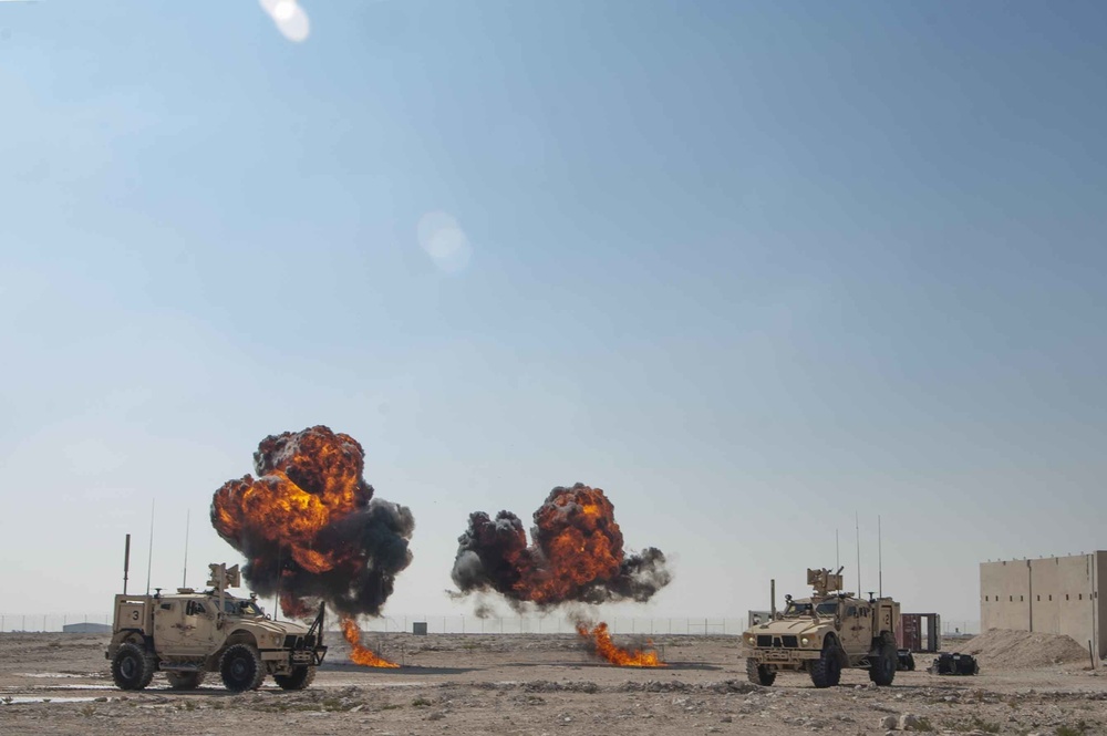 EOD technicians conduct controlled detonation