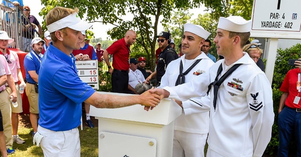 Golfer Bill Hurley III meets troops