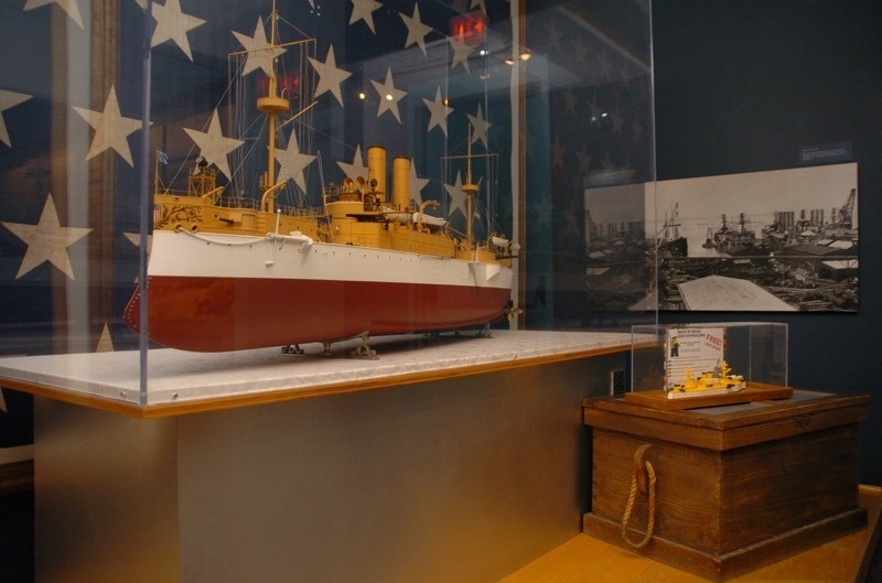 USS Maine builder's model and LEGO model