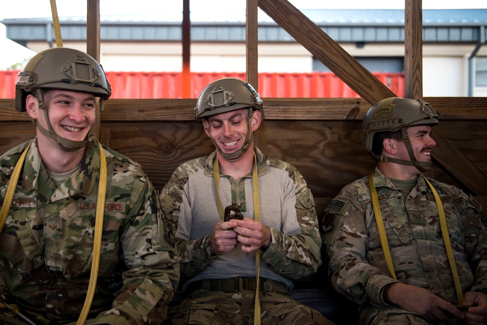 AGOW Airmen conduct static-line jumps