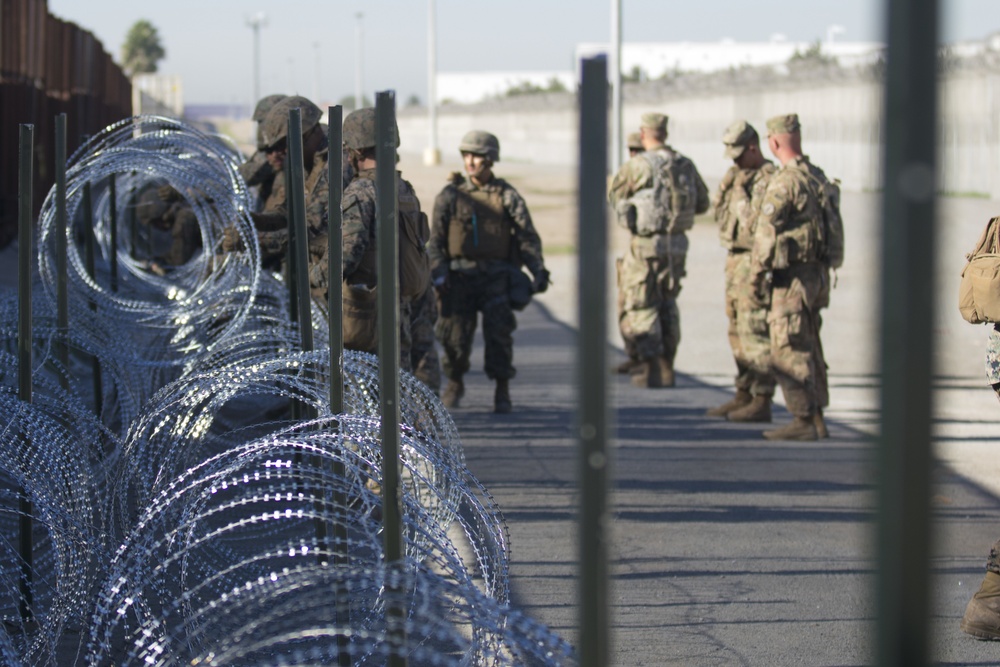 U.S. Soldiers and Marines assist with border operations