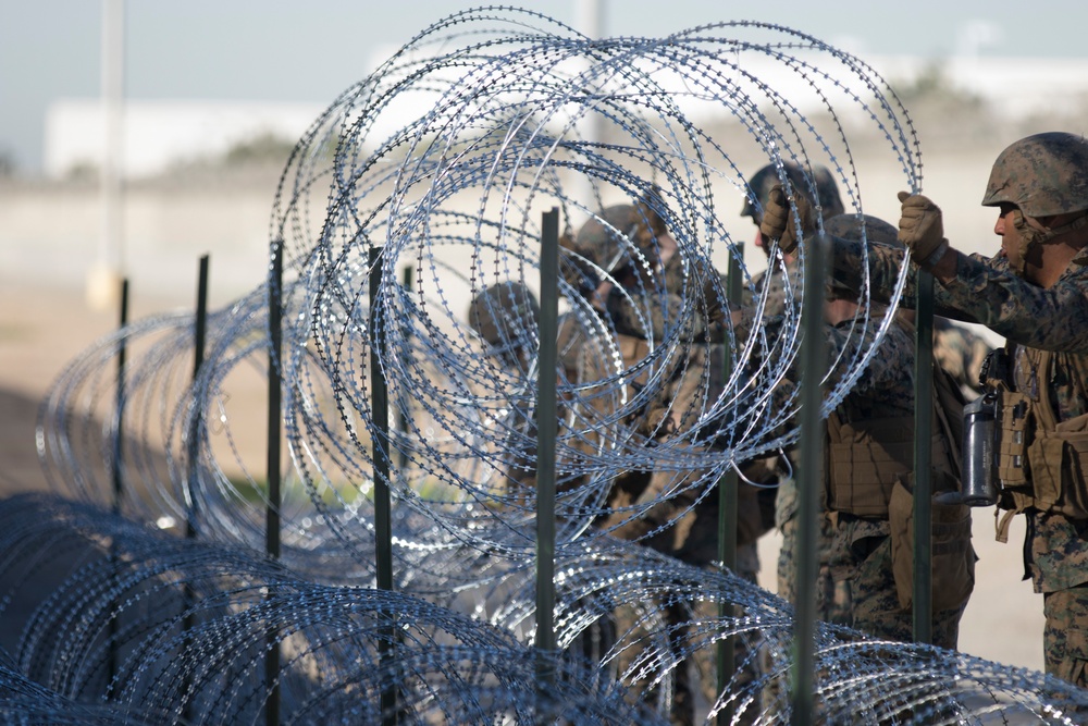 U.S. Soldiers and Marines assist with border operations