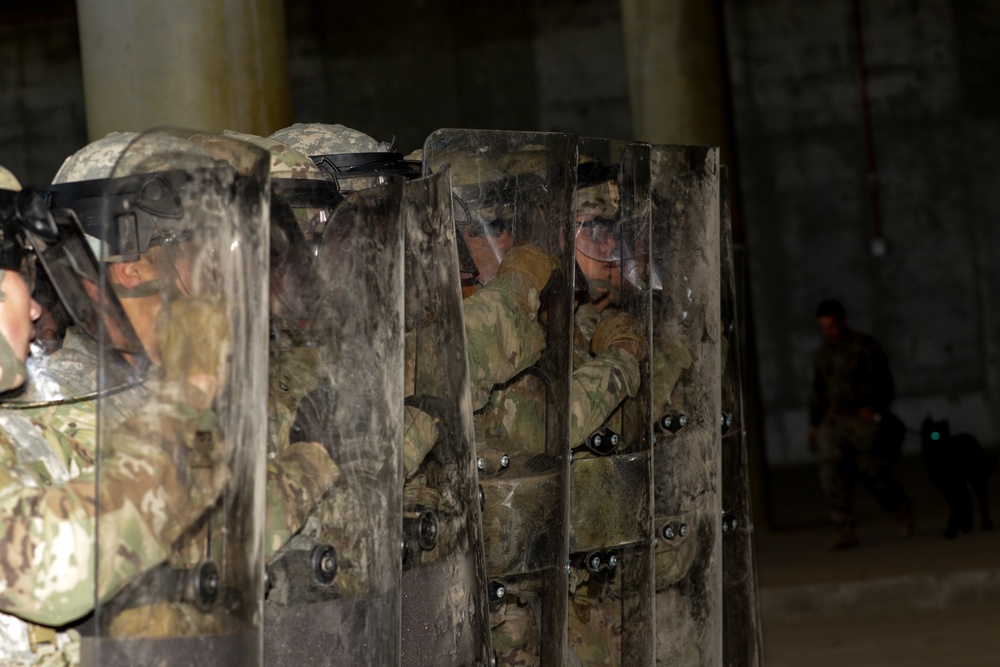 U.S. Soldiers and Marines Practice Non-Lethal Crowd Control Drills