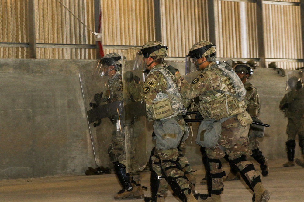 U.S. Soldiers and Marines Practice Non-Lethal Crowd Control Drills