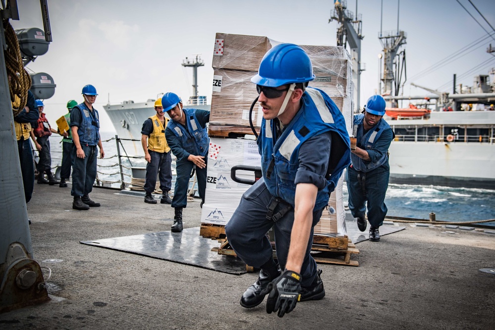 USS Jason Dunham UNREP with USNS Henry J. Kaiser