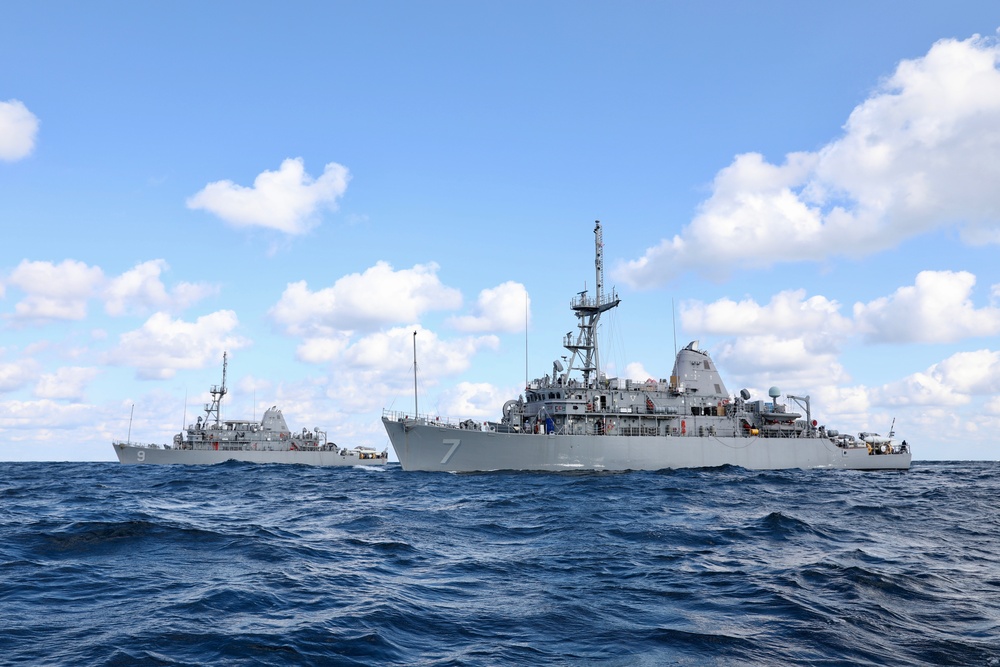 USS Pioneer and USS Patriot join forces at sea