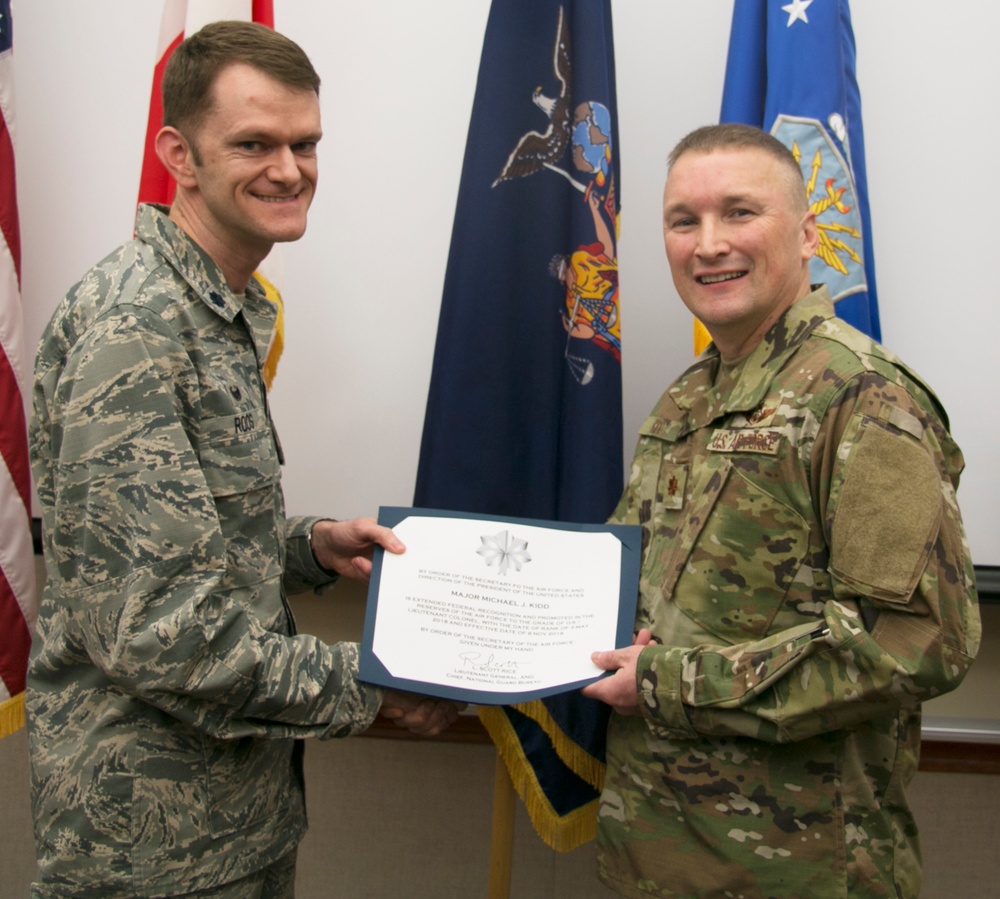 Kidd Promoted to Lieutenant Colonel
