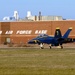 Blue Angel #7 arrives at Tinker Air Force Base for a site survey.