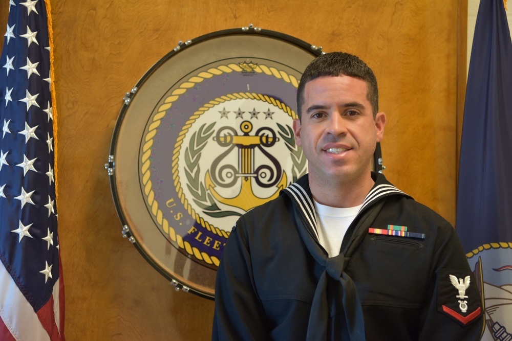 Musician 3rd Class Francisco Ortiz  U.S. Fleet Forces Band's Bluejacket of the Year FY18