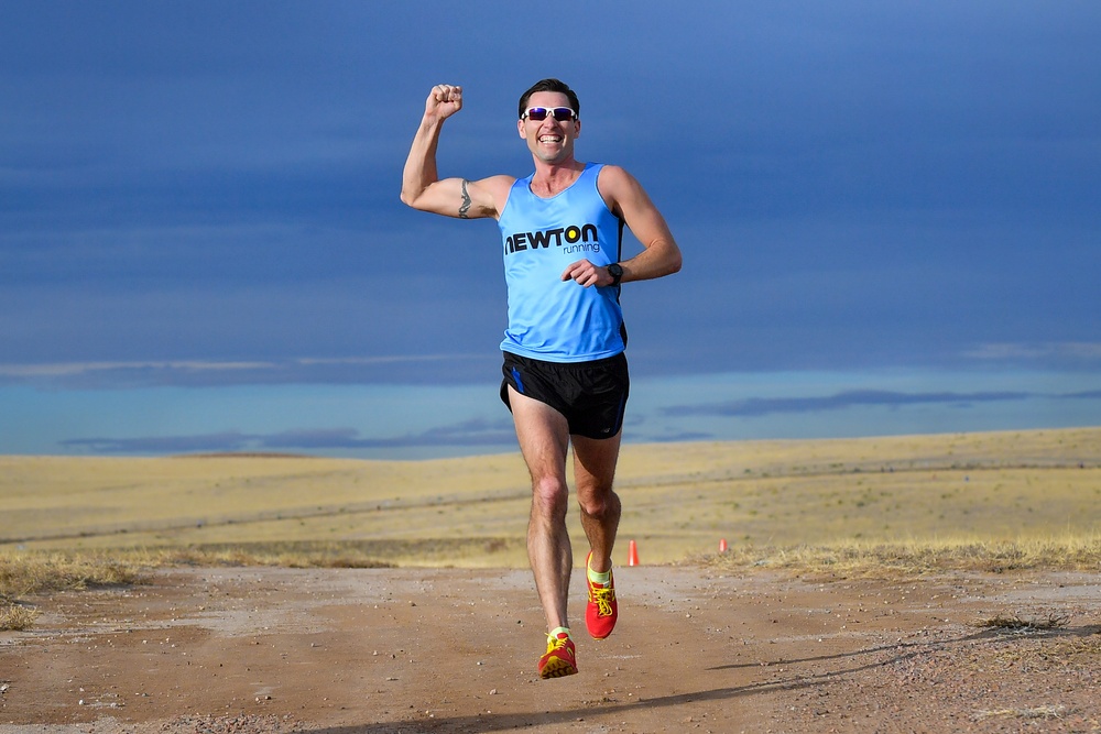 Airmen trot towards finish line