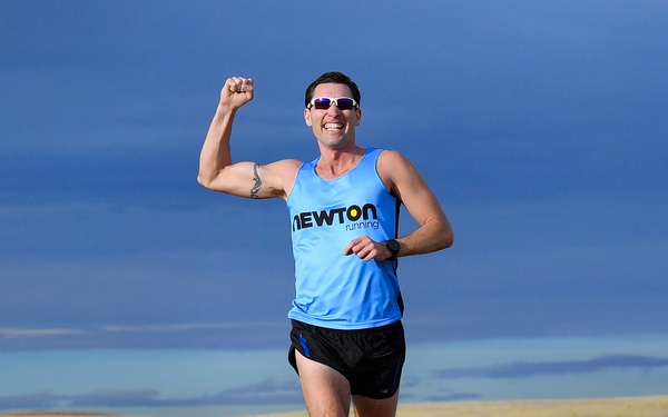Airmen trot towards finish line