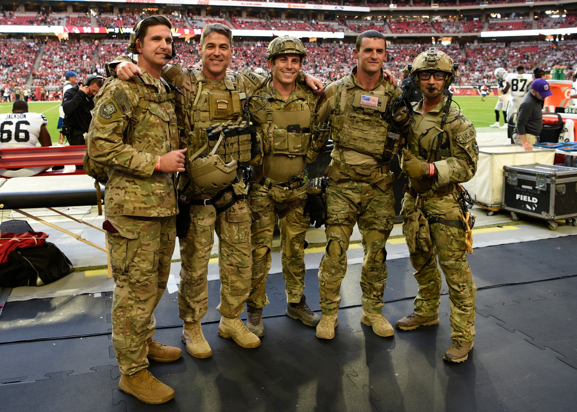 Luke  Military members participate Salute to Service game at