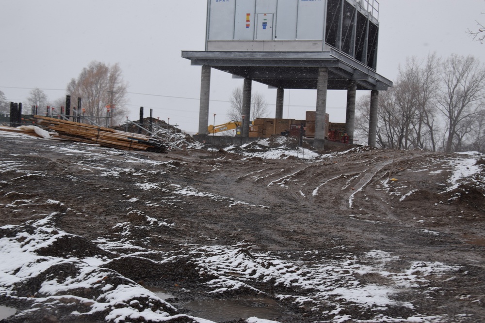 Ongoing construction at the chiller plant site