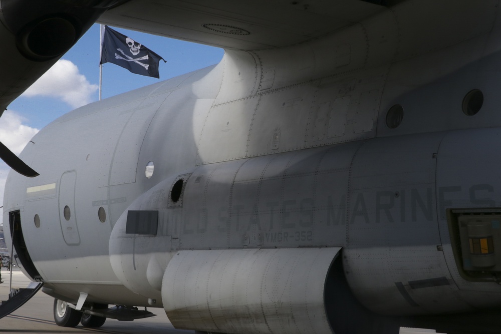 Loading cargo onto a KC-130J Hercules