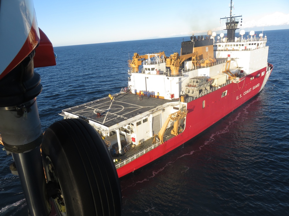 Air Station Sitka aircrew prepares for helo ops with USCGC Healy