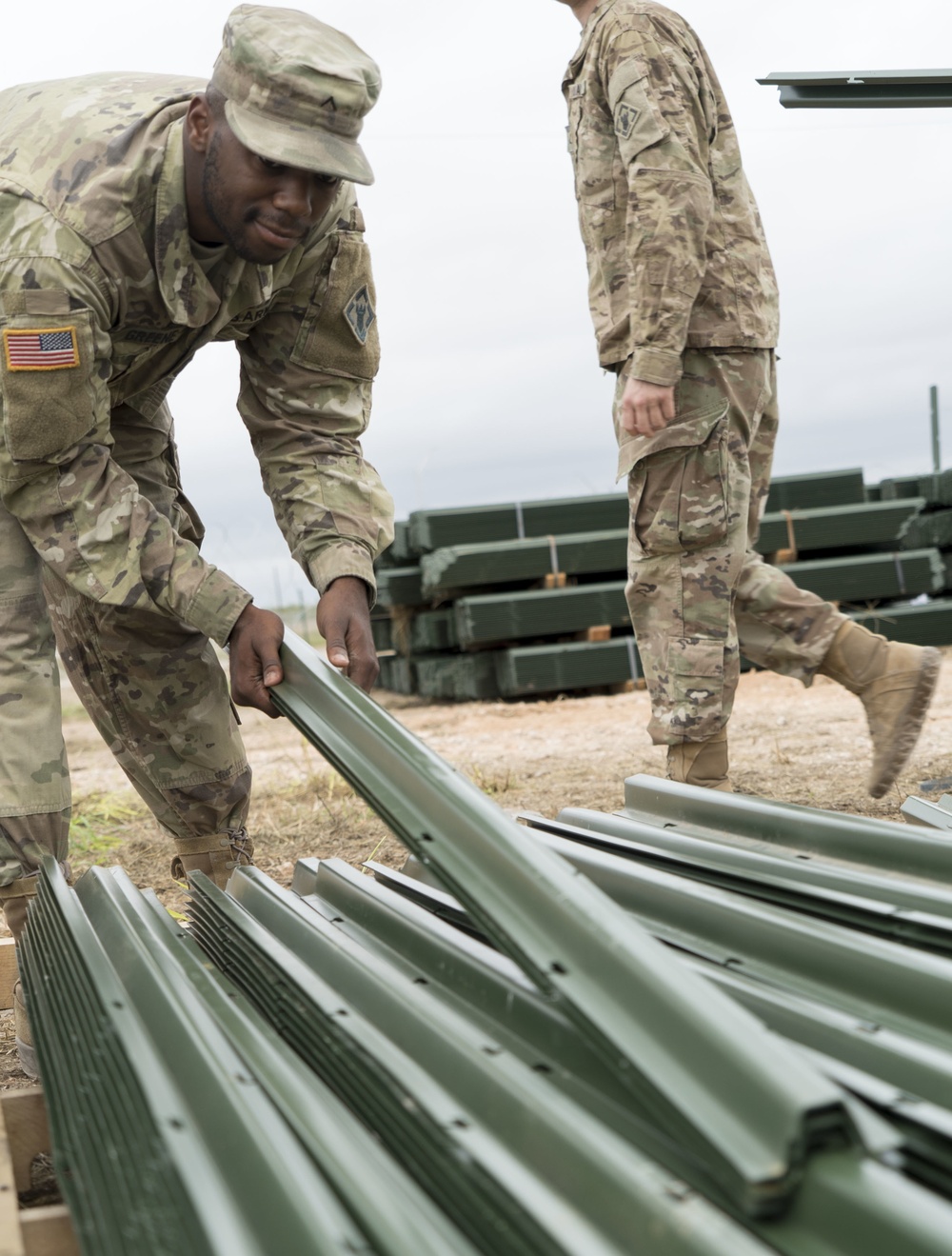 Army Engineer Stacks C-wire Posts