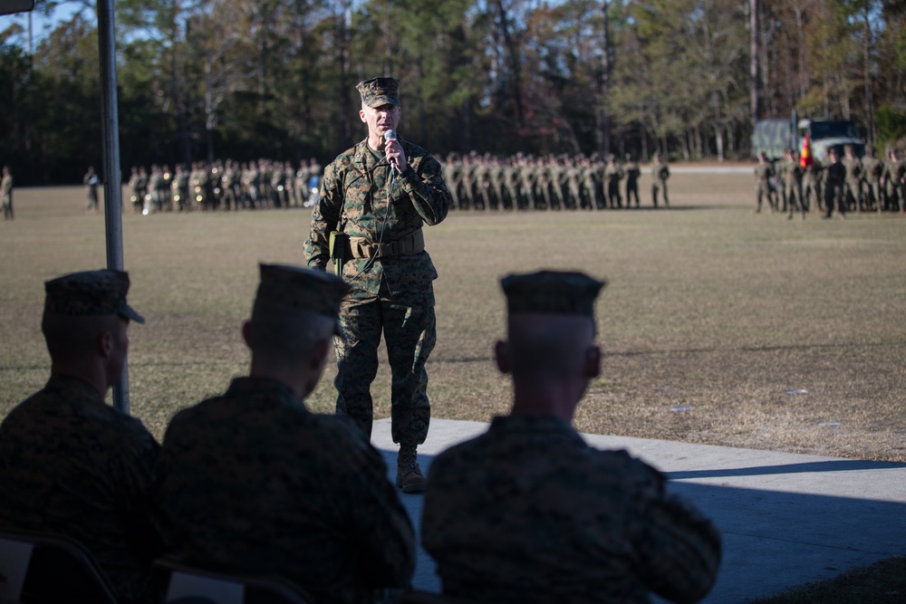 Combat Logistics Regiment 27 Marines Attend a Re-Designation Ceremony