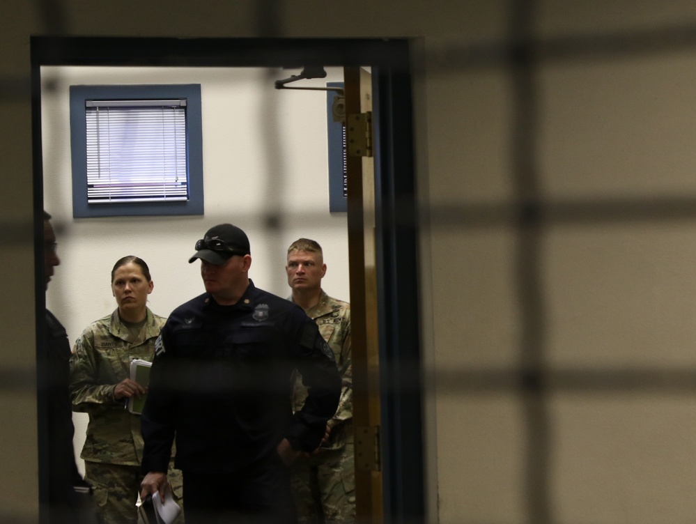 65th MP Company leaders perform a walk through with U.S Customs and Border Protection in Nogales