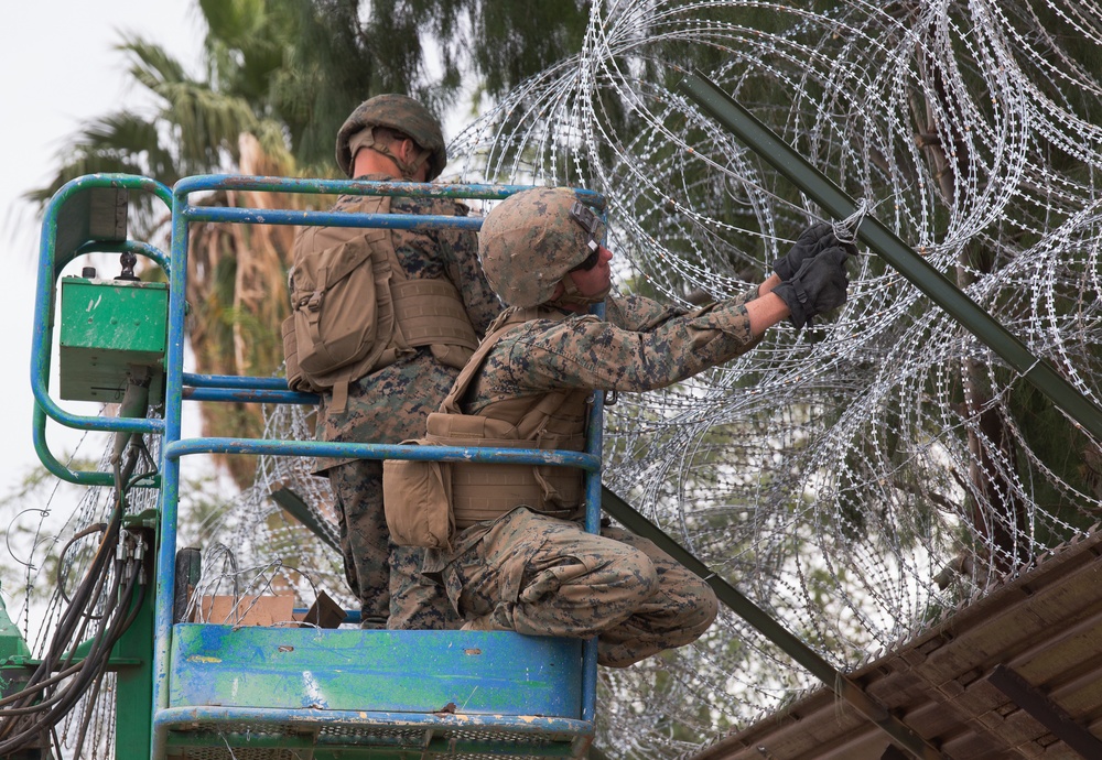 U.S. Marines strengthen California-Mexico border at Andrade Port of Entry