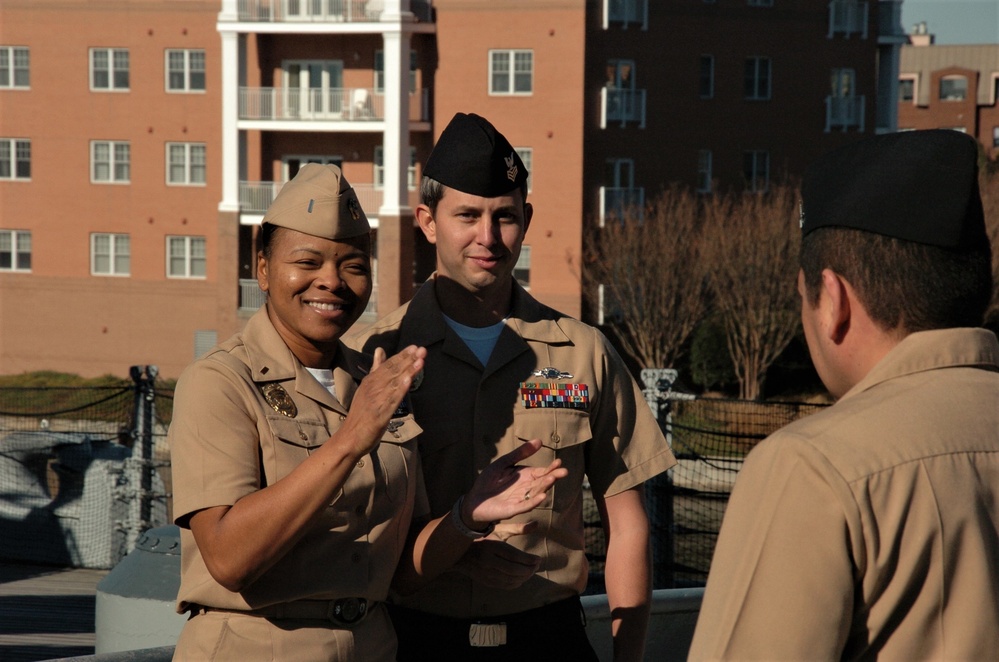Re-enlistment aboard a Battleship